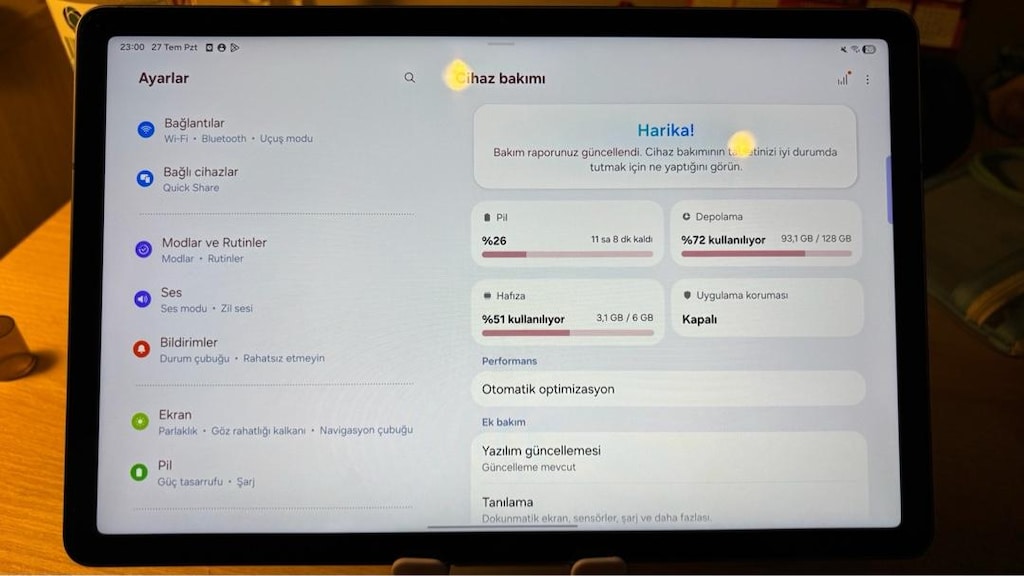 Samsung Galaxy Tab S9 Fe 128GB SM-X510 Gri Tablet+KILIF VE HIZLI ŞARJ - 7