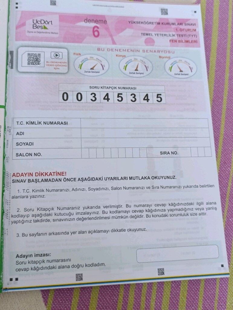 az kullanılmış tyt denemesi - 4