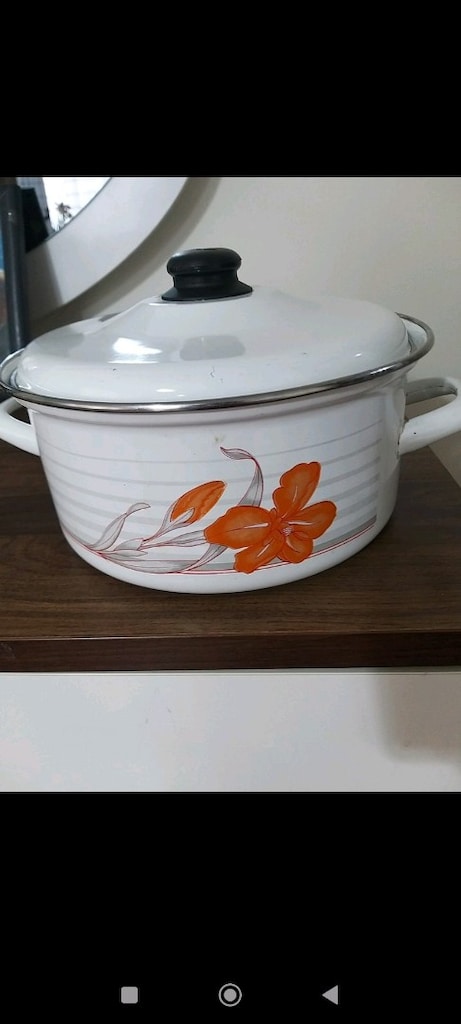 vintage büyük boy çinko tencere 26 cm - 5