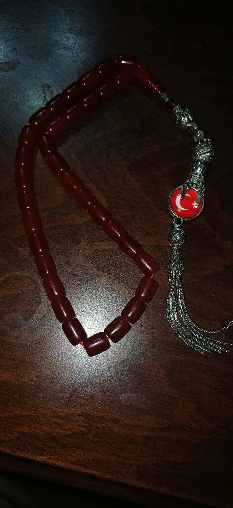 TESBİH ATEŞ KEHRİBAR GÜMÜŞ PÜSKÜLLÜ - 17