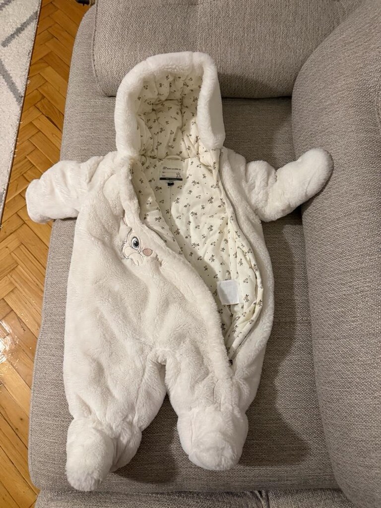 Krem Bebek Tulumu Tavşan Figürlü - 3