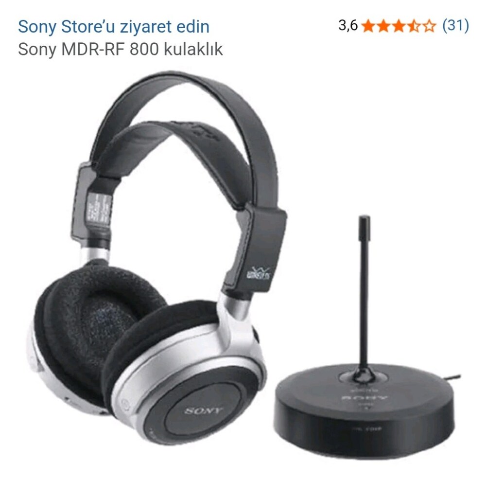 Sony MDR-RF800RK model kulak üstü kablosuz kulaklık seti - 10