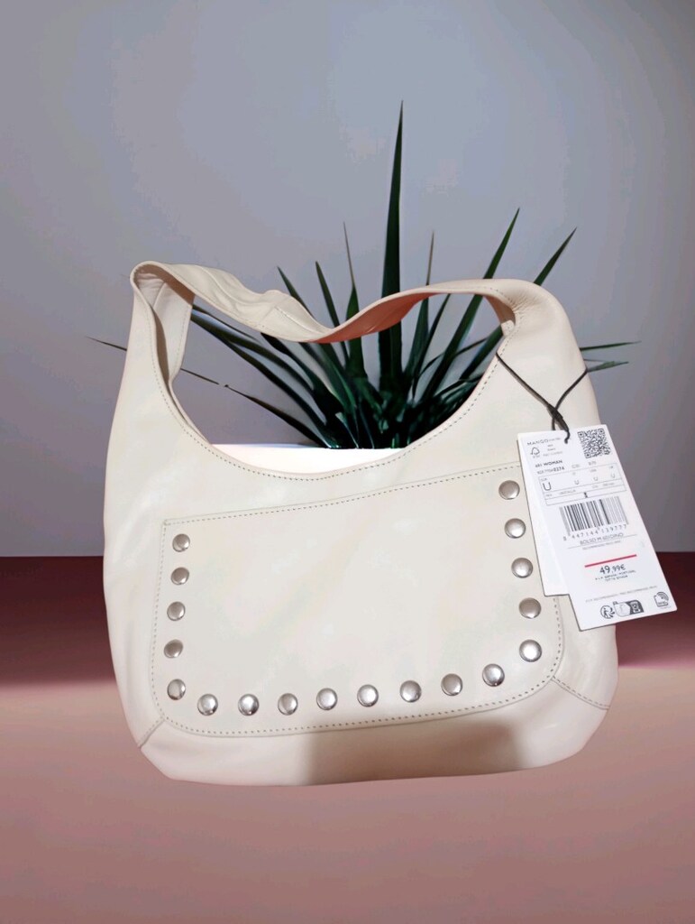 #Mango Gerçek Deri Zımbalı Çanta - 5