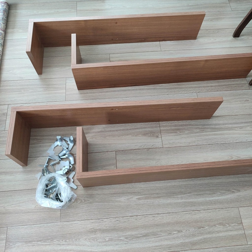 Teak MDF özel yapım Raf Kitaplık - 7
