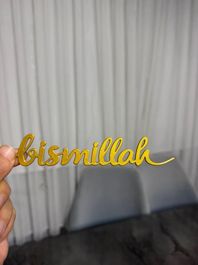 Bismillah yazılı metal peçete süsü - 3