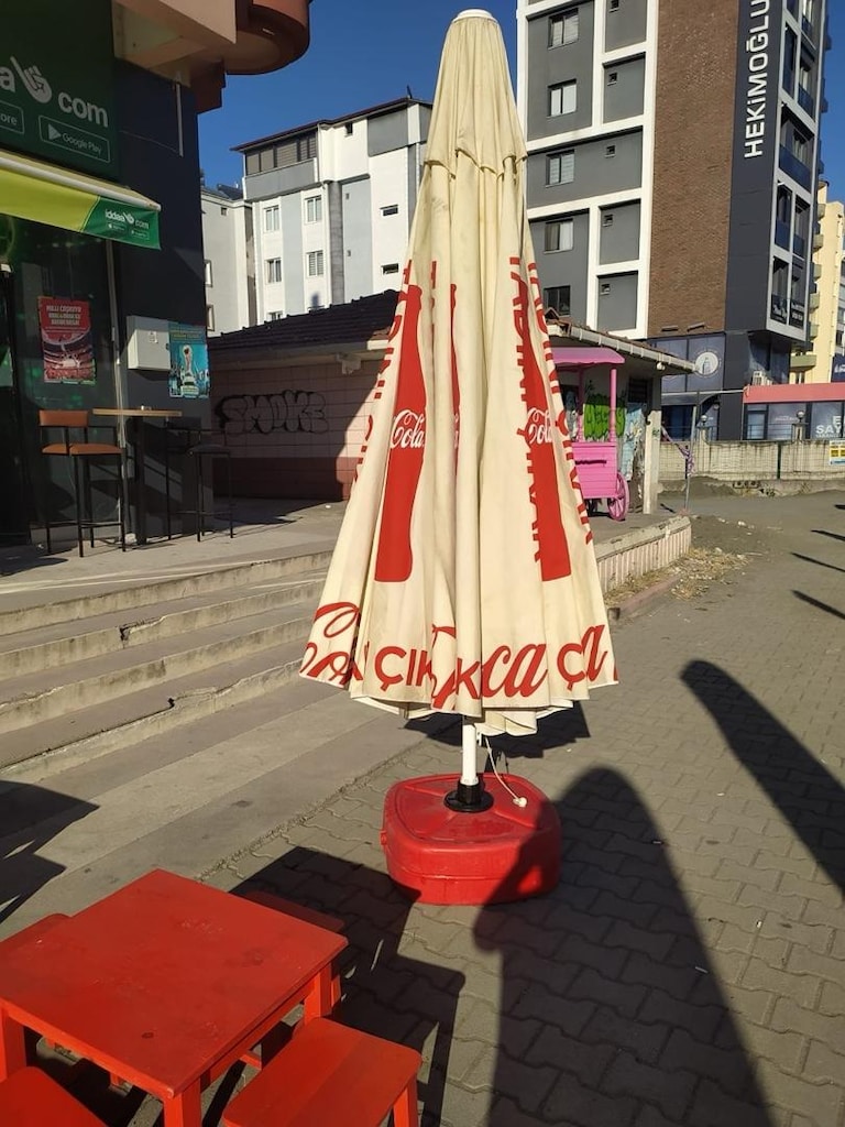 Renkli Masa Tabure Set, Şemsiye Bahçe Dekorasyon - 6