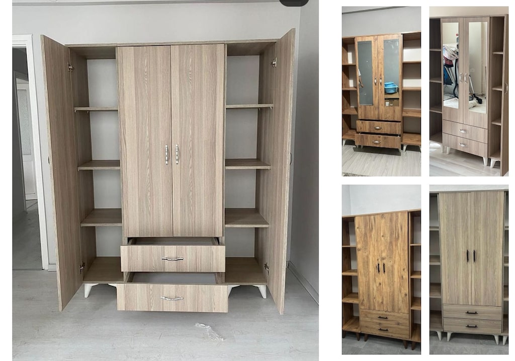 4 kapaklı elbise dolabı vrafdvkunr - 5