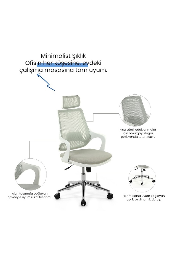 SEDUNA SKAGEN PLUS HEADREST OFİS SANDALYESİ - 7