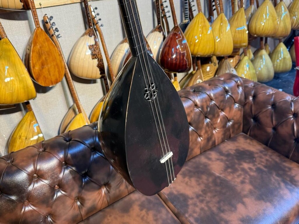 TAM PROFESYONEL 41 TEKNE SİYAH İNCİ UZUN SAP SAZ - 6
