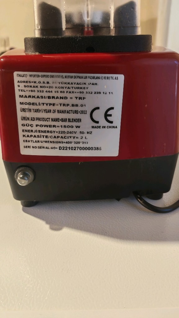 TRP / Empero Vortex Bar Blender (1500W - 2 Litre) - Endüstriyel / Prof - 7