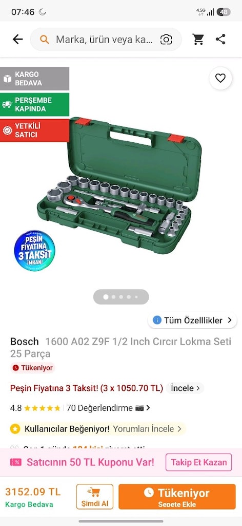 ACİL SATILIK LOKMA Takımı sıfır