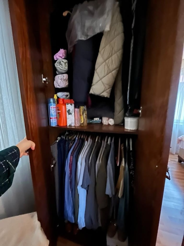6 kapılı gizli çekmeceli çok kullanışlı ceviz kaplamalı gardrop MDF - 9
