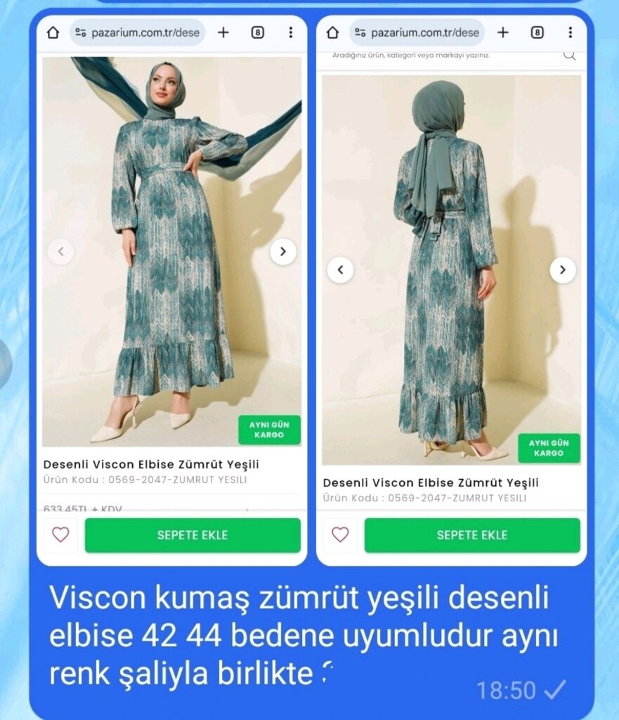 zümrüt yeşili elbise - 2