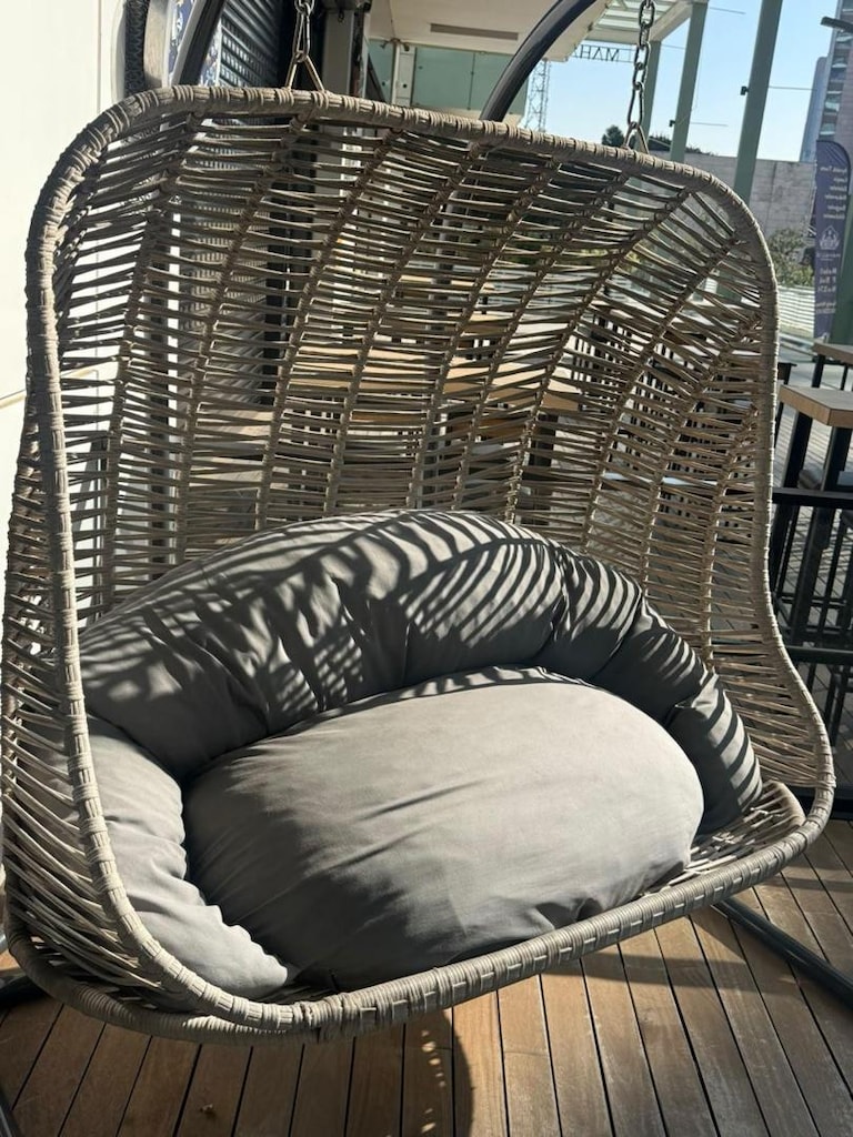 Çift Kişilik Rattan Bahçe Salıncağı – Minderli, Ayaklı - 2