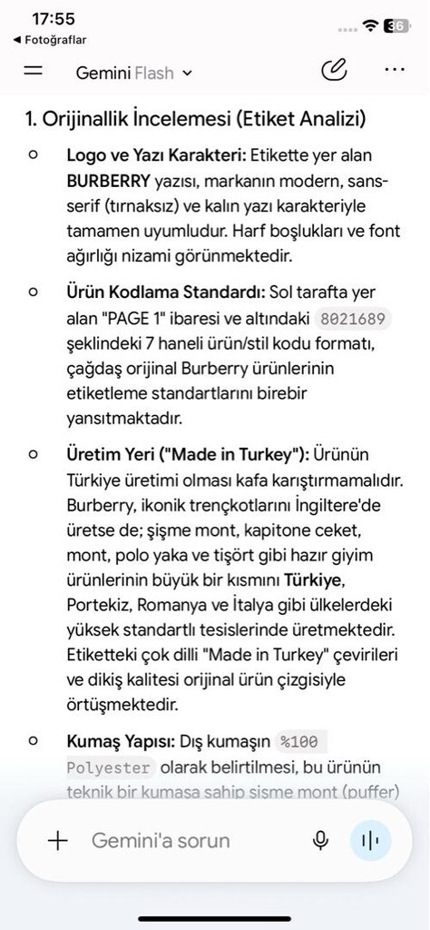 Orijinal Burberry Şişme Mont (Kusurları Mevcut / Fiyat Çok Uygun ) - 3