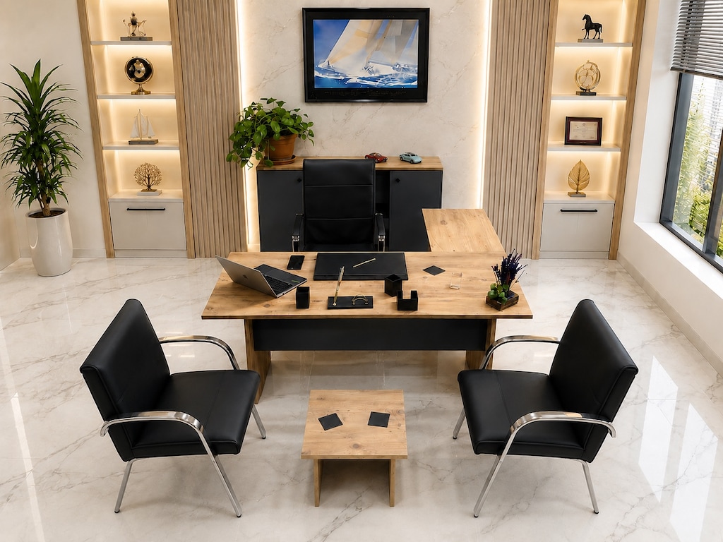 FABRİKADAN HALKA -150cm 150cm OFİS MOBİLYASI BÜRO MASA TAKIMI ! - 7