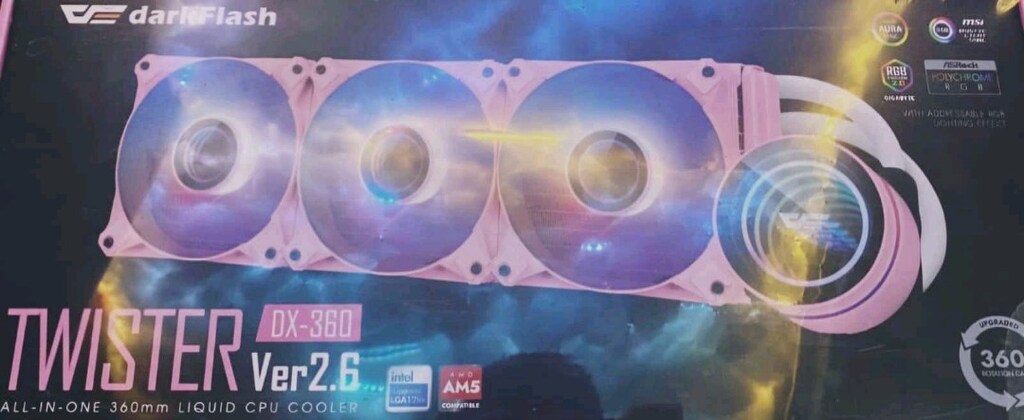 DARK ARGB 360MM 3 FANLI FLASH RADİANT BEYAZ PEMBE SIFIR SIVI SOĞUTMA - 2