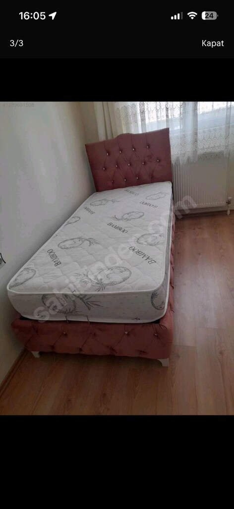 tek kişilik yatak baza başlık 3lü set - 2