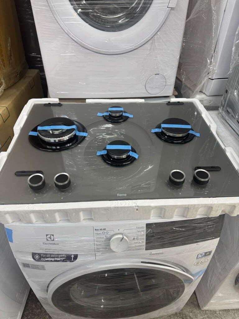 Ferre ED078 - 67 cm Döküm Izg.önden Düğme Gri Cam Ocak 2yıl garantili - 2