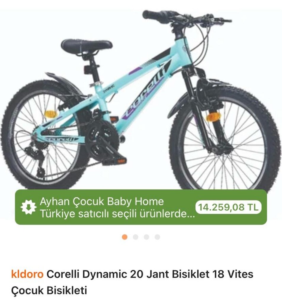 CORELLI 20 JANT ÇOCUK BİSİKLETİ – İHTİYAÇ FAZLASI, TERTEMİZ - 3