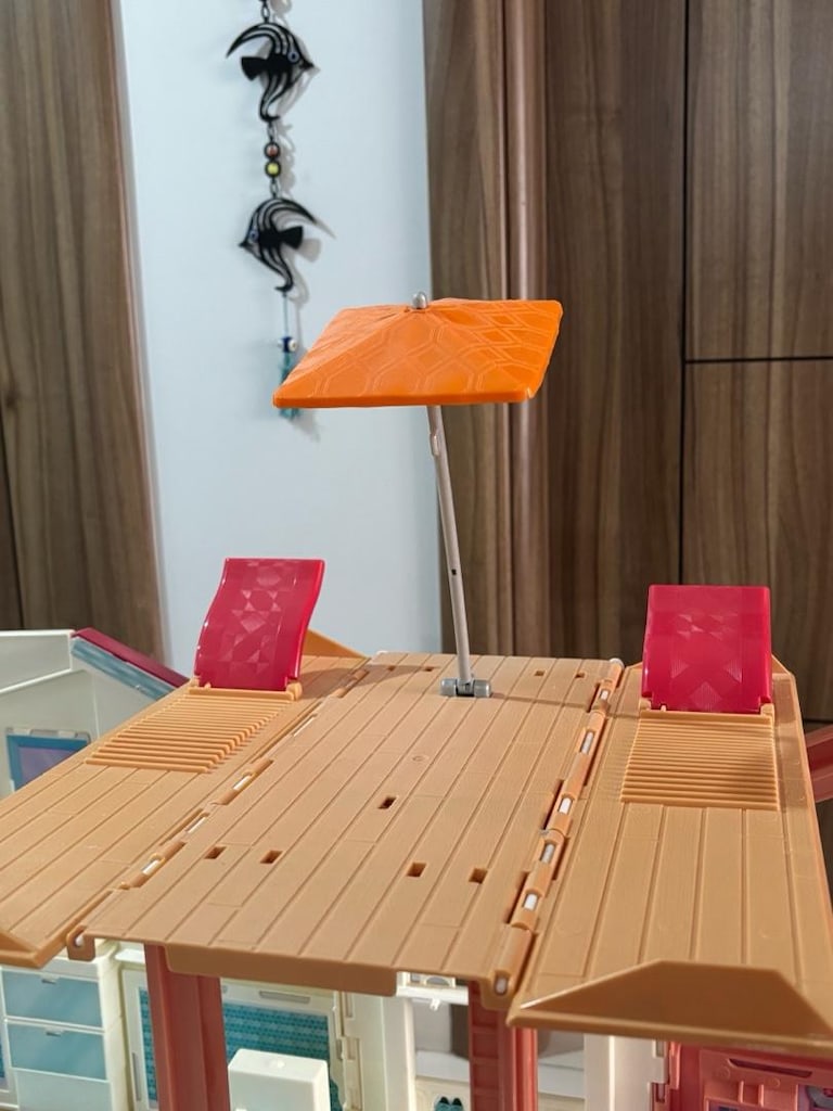 Asansörlü 3 Katlı Eşyalı Katlanır Barbie Evi - 7