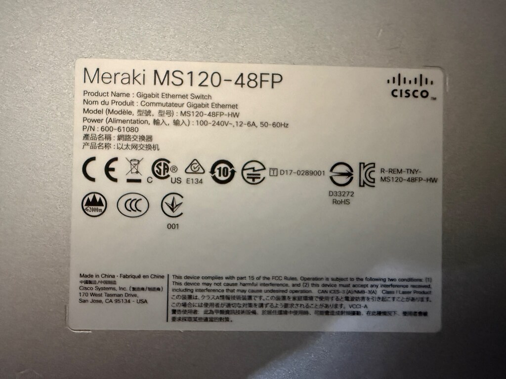 Cisco Meraki MS120-48FP 48 Port PoE+ Gigabit Switch - Sıfır Kutu - 3