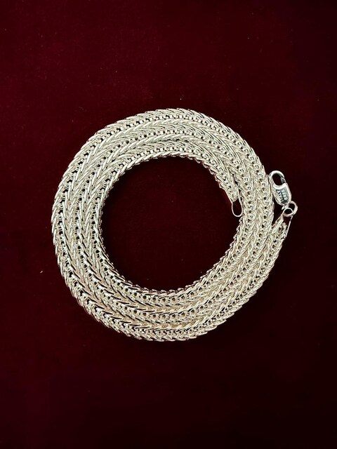 ‼İTHAL/SIFIR/UNISEX/925A Saf Gümüş İtalyan Stil Kare Örme El Yapımı