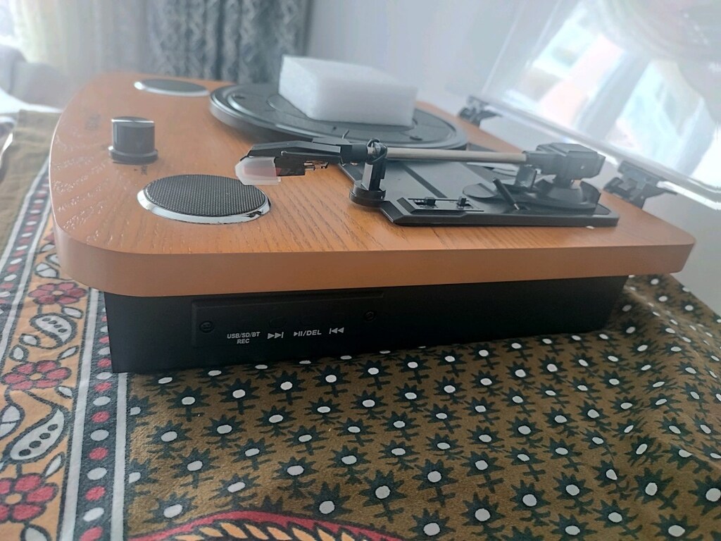 MİKADO Sıfır.ahşap retro pikap 33 45 78 plakçalar USB Bluetooth SD hop - 2