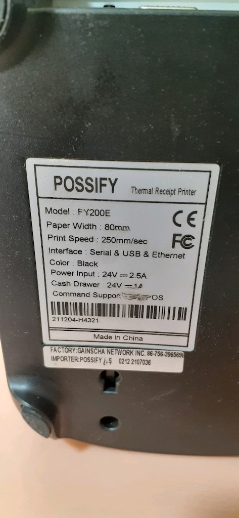 POSSIFY FY200E TERMAL FİŞ YAZICI 80 MM - 3