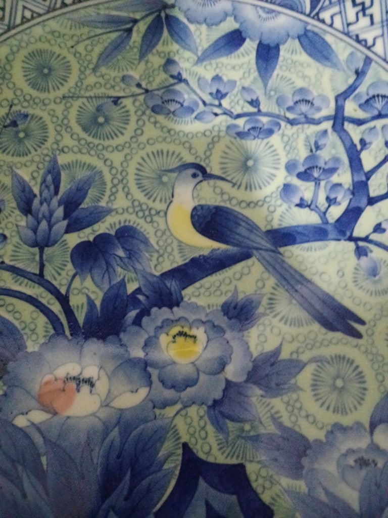 Koleksiyonluk Mavi Beyaz (Blue Blanc) İmzalı Japon Duvar Tabağı - 2