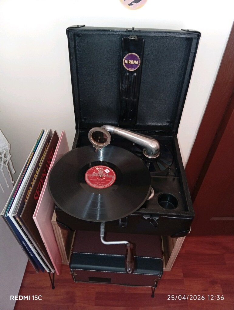 GRAMOFON ORJİNAL AVRUPA ÜRETİMİ ANTİKA - 4