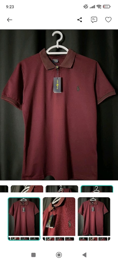 Ralph Lauren etiketli, bordo renkte, polo yaka kısa kollu t-shirt.Xl s