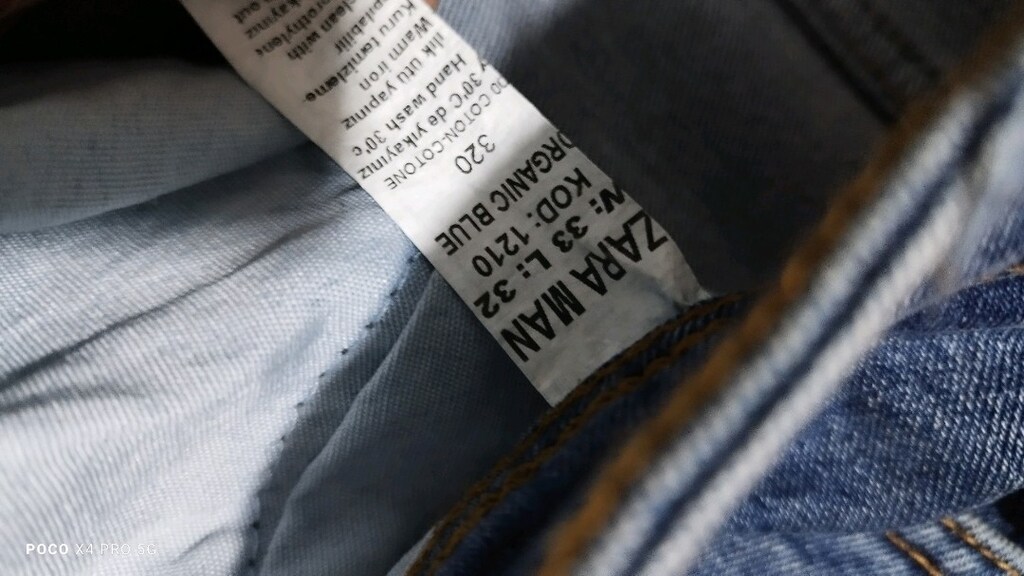 #Zara likralı  jeans pantolon.Eni çekilince 46 Boyu 99 Paça 14??? - 5