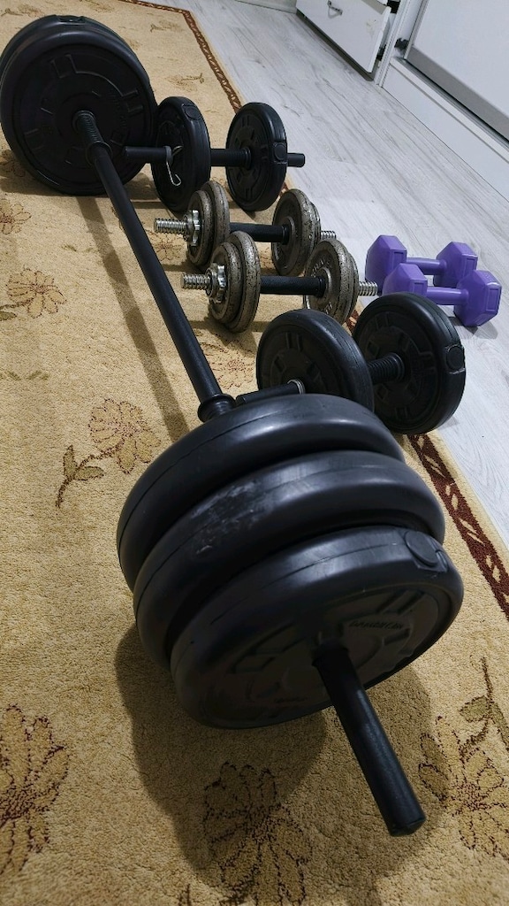 74 Kg dambıl ve halter seti