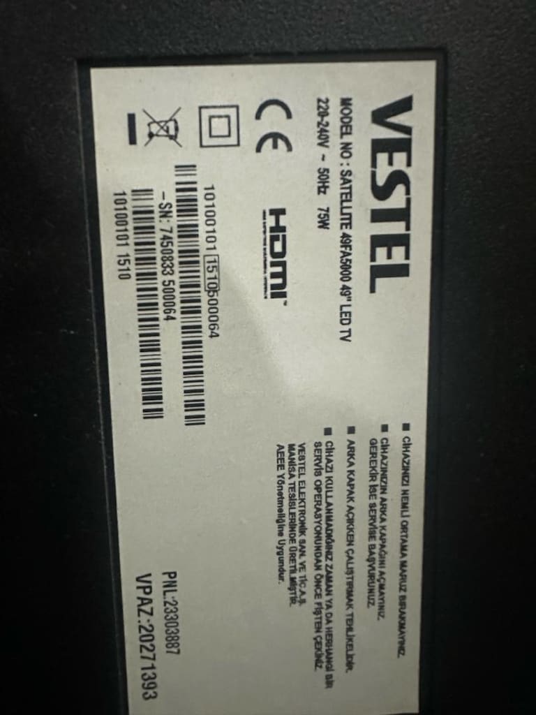 Vestel 49FA5000 Full HD uydu alıcılı - 2