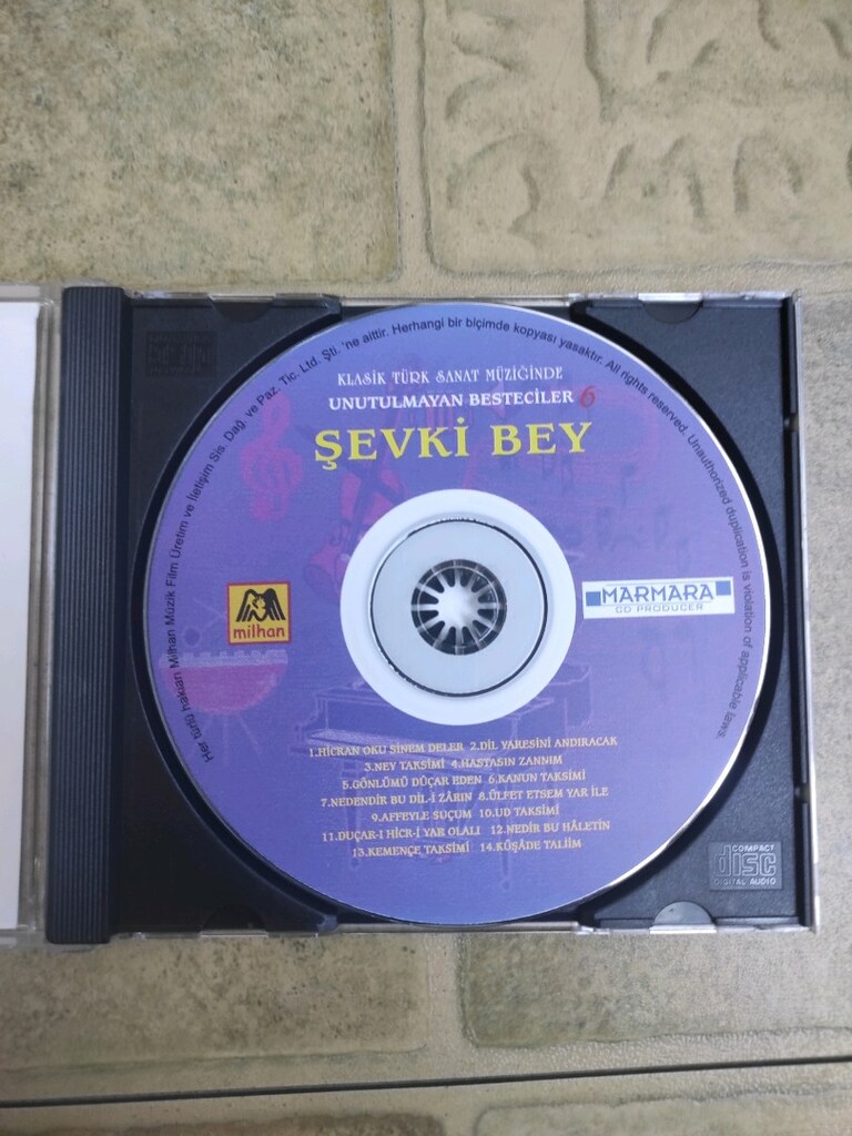 Şevki Bey besteleri Türk Sanat Müziği cd - 2