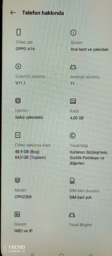 OPPO A16 SİFİR GİBİ. 64 GB - 4