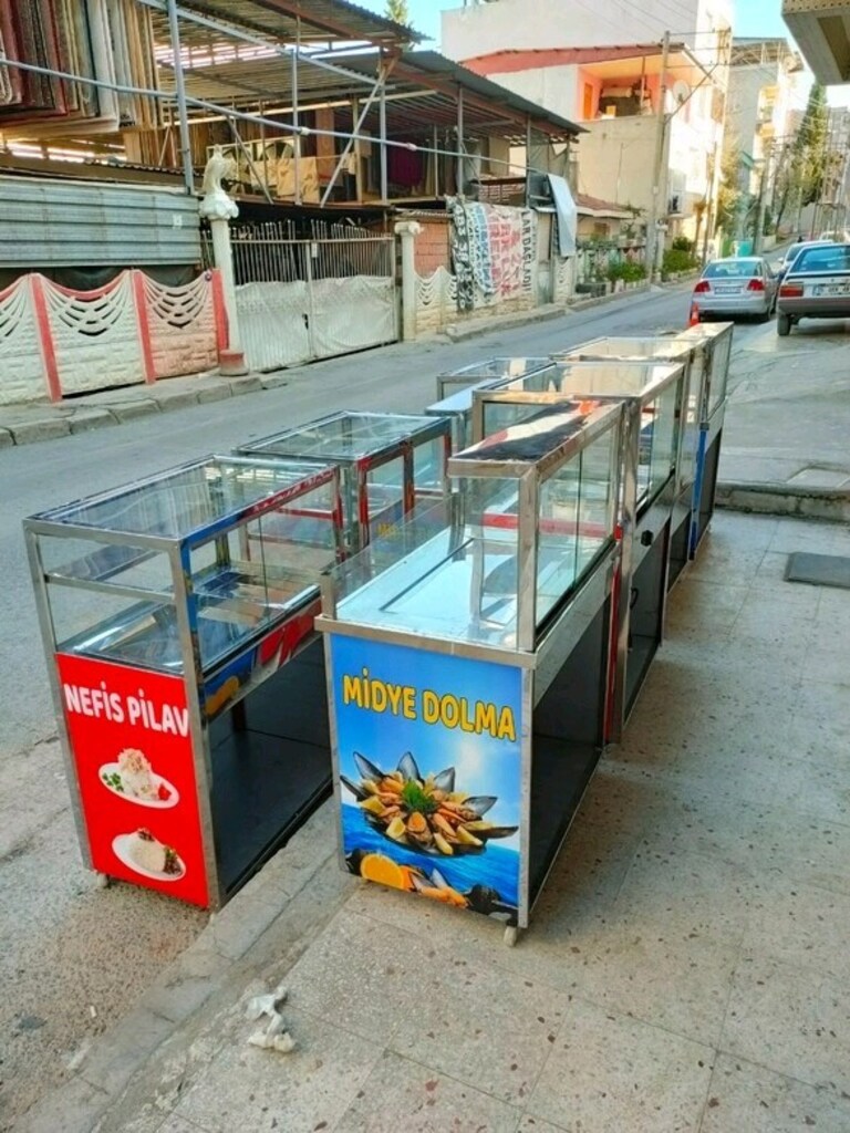 seyyar sulu ısıtmalı midye pilav börek arabası midye dolma tezgahı - 7