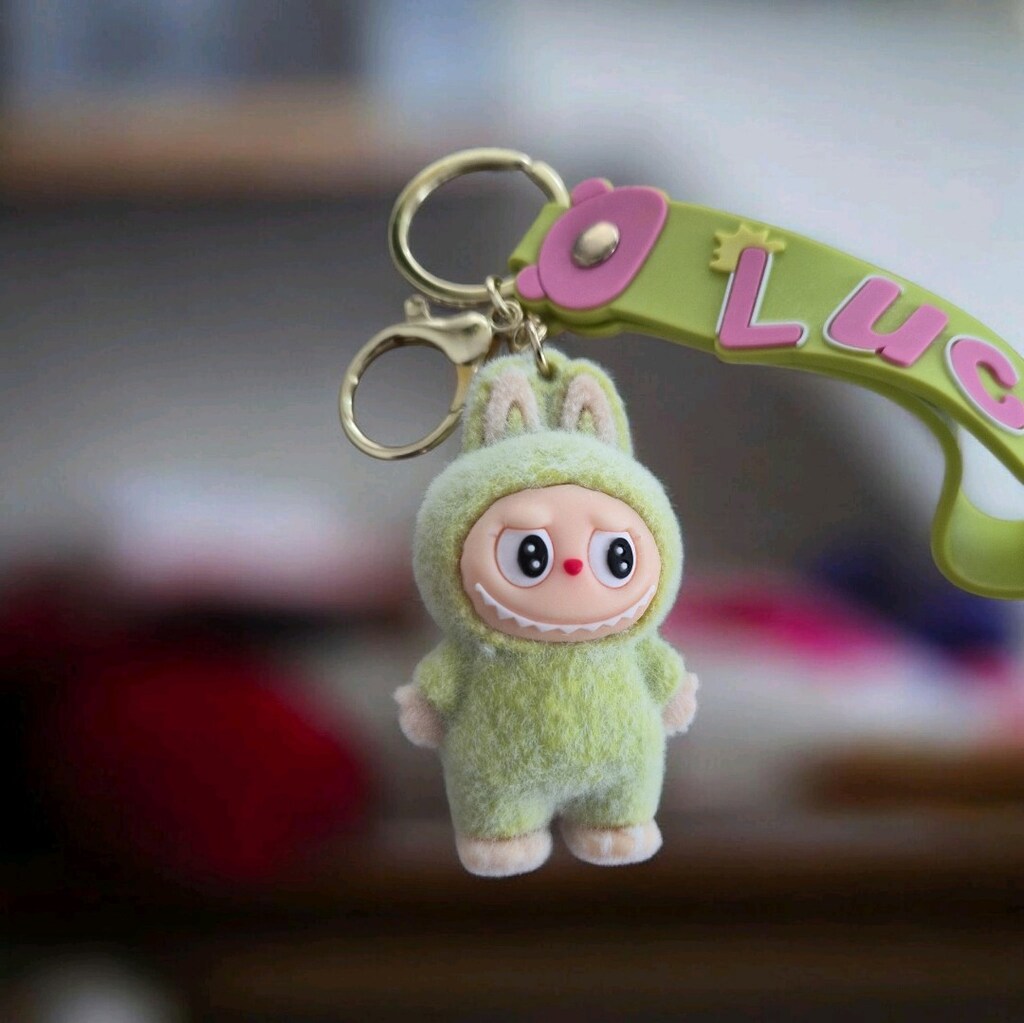 Sevimli Peluş tüylü Labubu Anahtarlık - 2