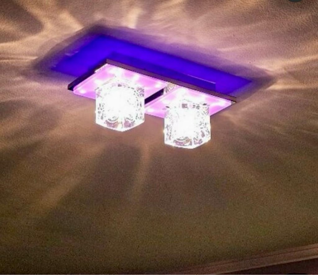 2’LI ÜÇ RENK KRİSTAL LED AVİZE - 2
