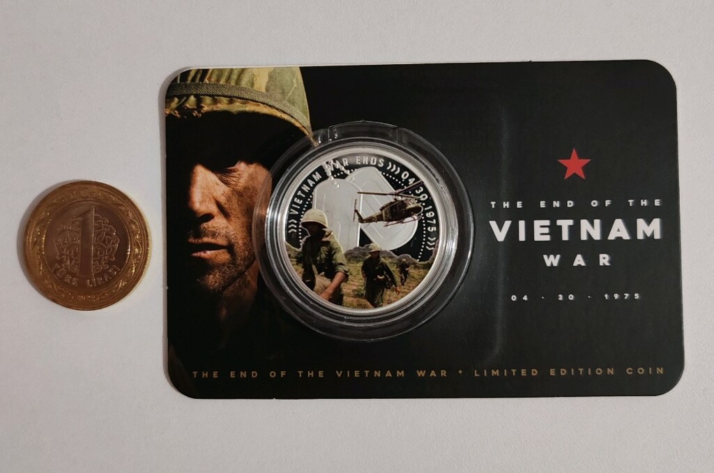 Vietnam 50.Yılı Gümüş Hatıra Parası Renkli Baskı Nadir - 3