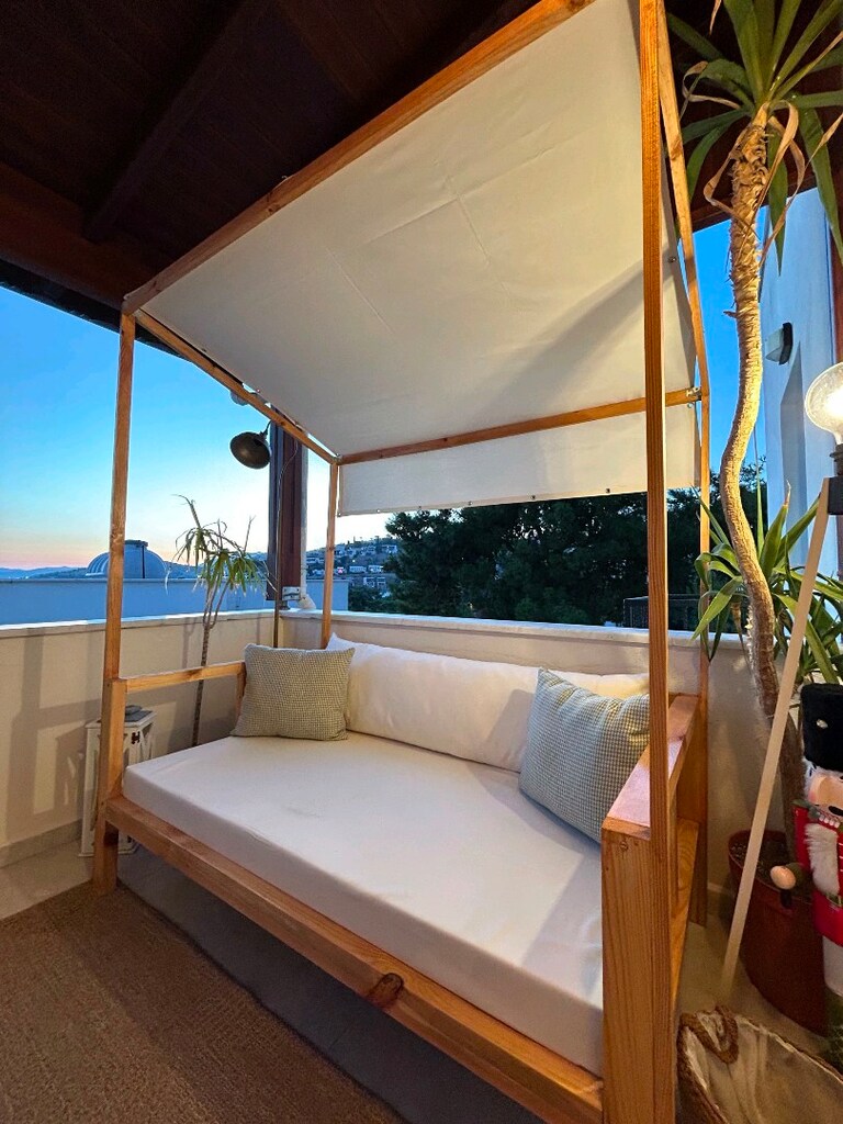 Gölgelikli Bahçe Yatağı-Gölgelikli Daybed-Gölgelikli Bahçe Koltuğu - 4