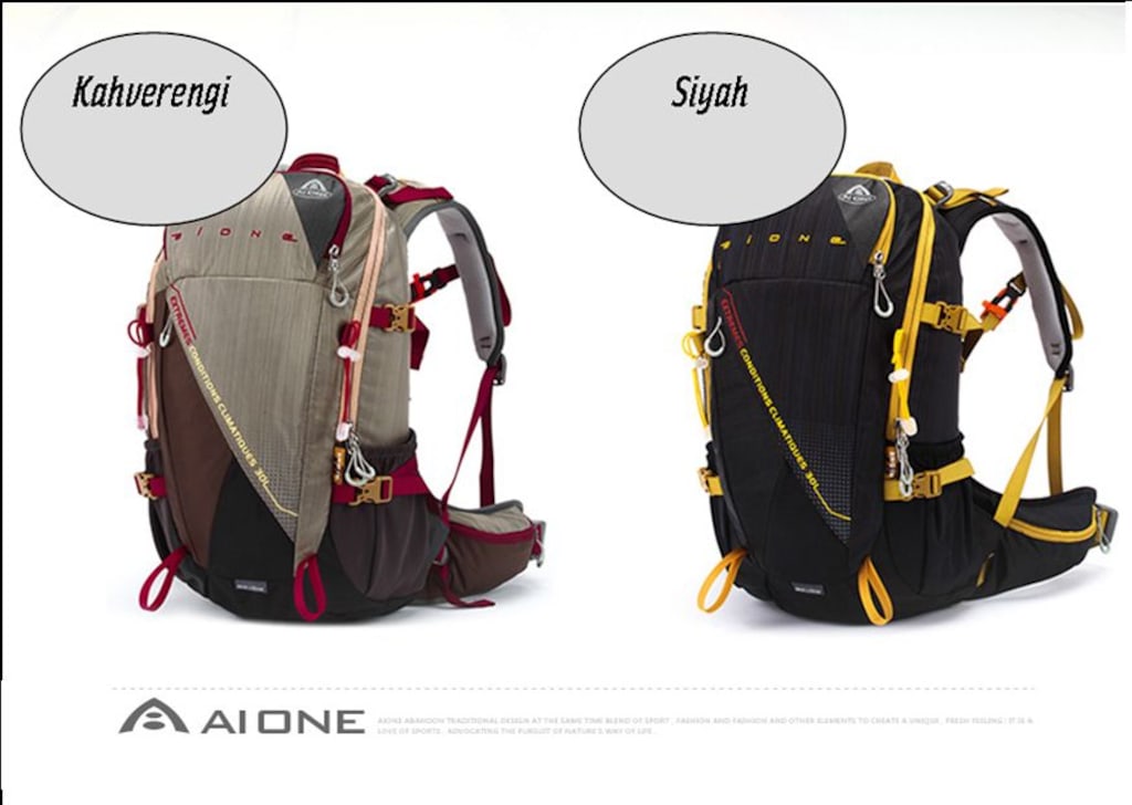 AIONE PROFESYONEL OUTDOOR SIRT ÇANTASI 30L = UNISEX (KAHVERENGİ) - 19