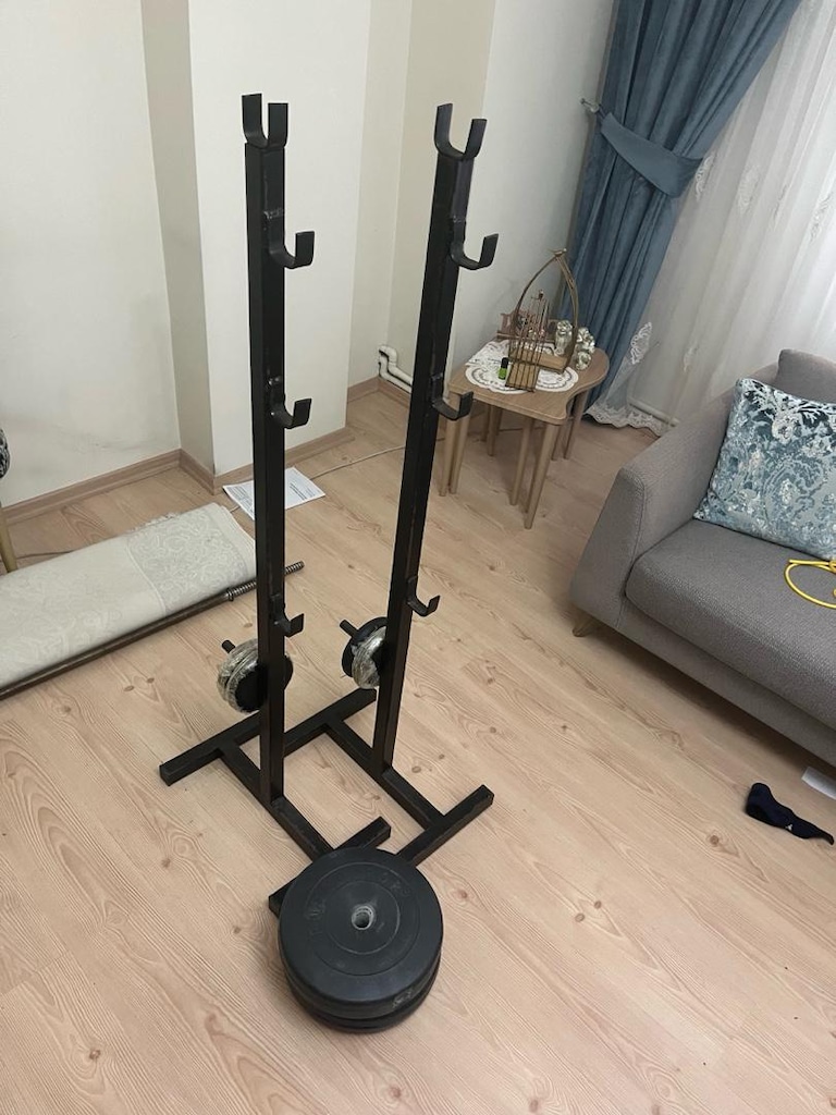 squat rack halter standı+2 adet 10 kg ağırlık plakası(toplam :20 kg) - 2