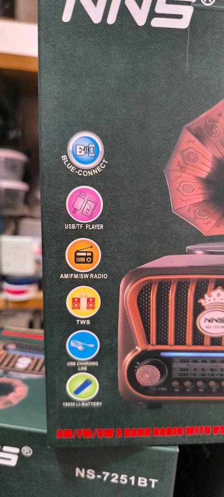 gramofon görünümlü Bluetooth lu müzik çalar, radyo - 3