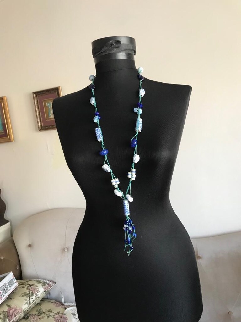 bayan kolye 2 model mavili 650 beyaz 500 tlbuğün gel al - 12