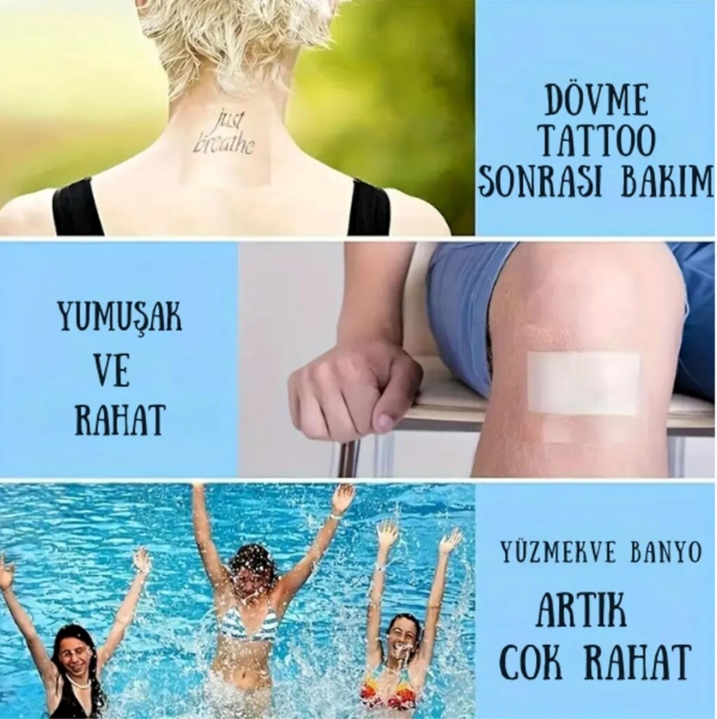25cmX100cm Tıbbi Su Geçirmez Şeffaf Bandaj Duş Bandı Yara Bandı Dövme - 4