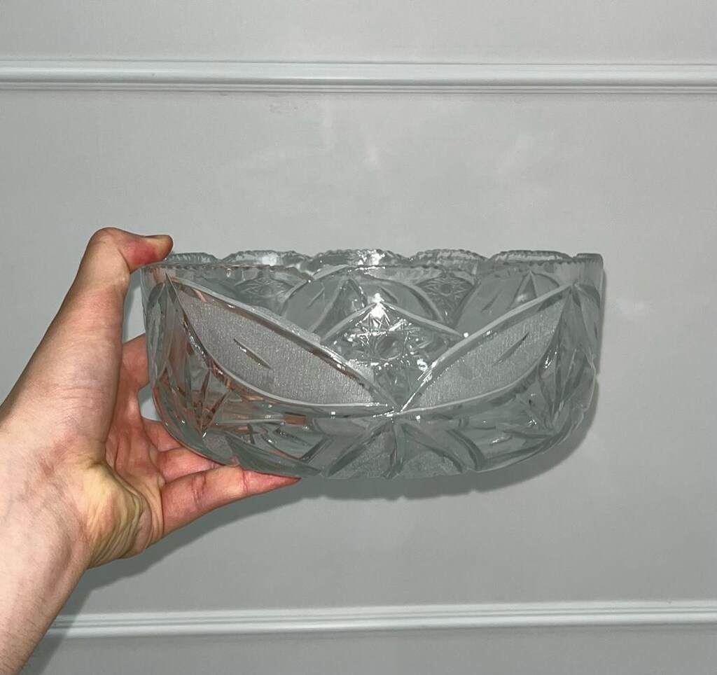 Paşabahçe soğuk kesme kristal büyük boy meyvelik/kase - 4
