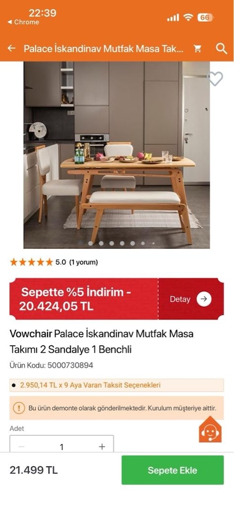 iskandinav ahşap mutfak masası - 2