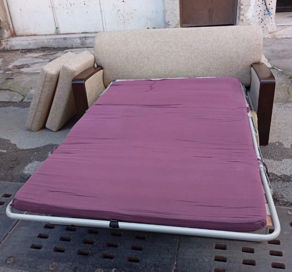 koltuk takımı yataklı keten kumaş - 3